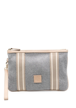 Eleventy striped-panel clutch bag - Grey