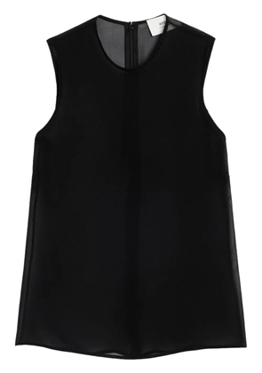 AMI Paris semi-sheer silk top - Black