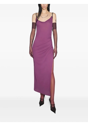 Mugler side-split midi dress - Purple