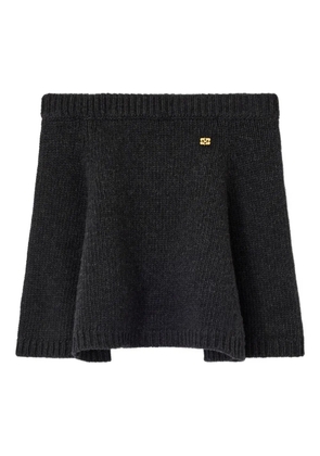 GANNI knitted flared mini skirt - Grey