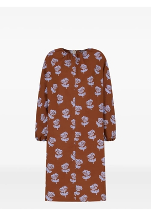 Marni floral-print long-sleeve dress - Red
