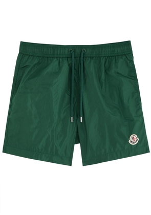 Moncler Logo Nylon Swim Shorts - Green - L