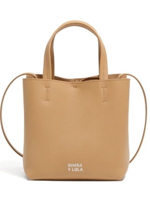 Bimba y Lola small Chihuahua leather tote bag - Neutrals