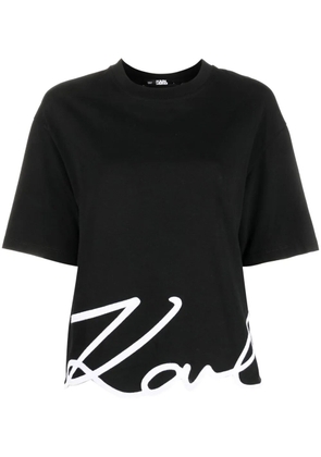 Karl Lagerfeld Signature Hem T-shirt - Black