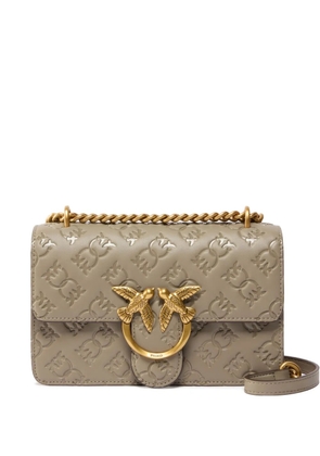 PINKO mini Love Bag embossed cross body bag - Brown