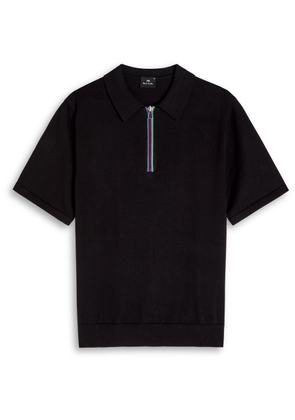 PS Paul Smith Half-zip Cotton Polo Shirt - Black - M