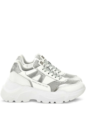 Versace Jeans Couture glitter-panelled chunky trainers - White