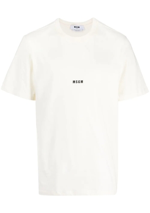 MSGM logo-print cotton T-shirt - Neutrals
