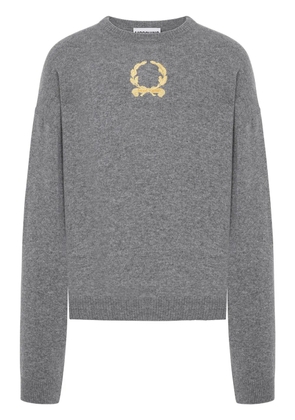 Moschino Laurel-embroidered jumper - Grey