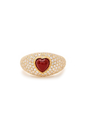 Yvonne Leon Mini Dôme Coeur 9kt Gold Ring - 46 (UK H 1/2)