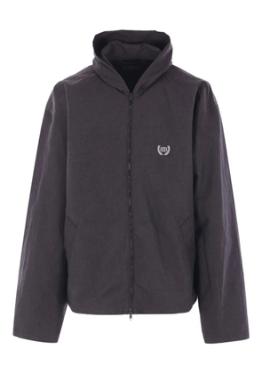 Balenciaga hooded logo-embroidered jacket - Black