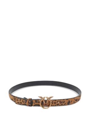 PINKO leopard-print love-birds belt - Brown