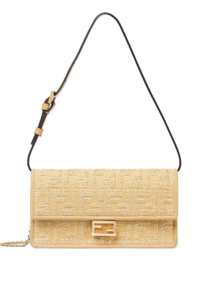 FENDI FF motif clutch bag - Neutrals