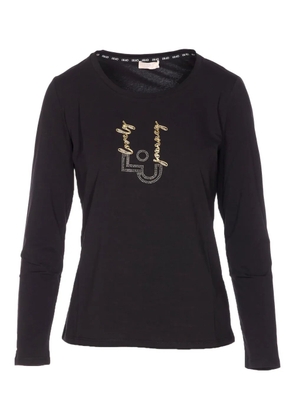 LIU JO rhinestone-embellished long-sleeve top - Black