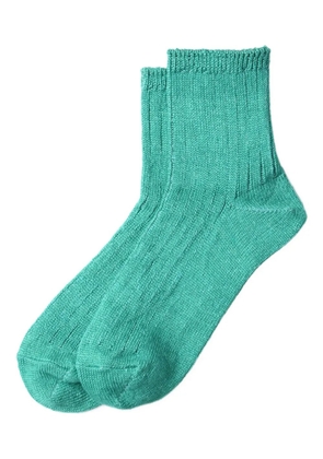 RoToTo ribbed linen-blend ankle socks - Green