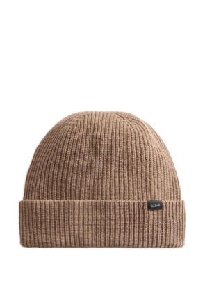 Woolrich ribbed knitted beanie - Brown