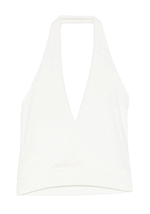 Aya Muse halterneck knitted tank top - White