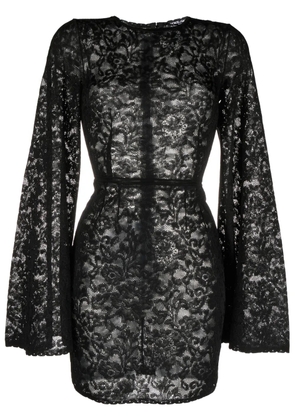 Dolce & Gabbana wide-sleeve lace minidress - Black