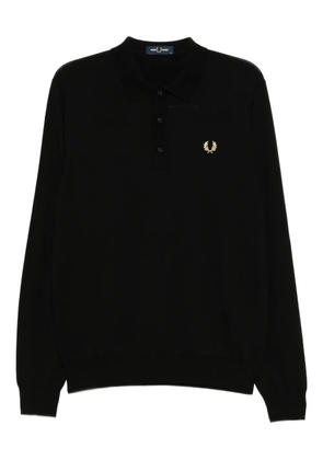 Fred Perry logo-embroidered polo shirt - Black