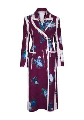 ERDEM floral-print coat - Red