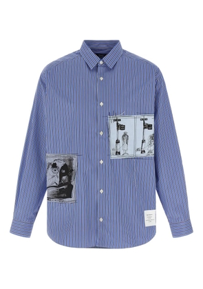 Comme des Garçons Homme striped patches shirt - Blue