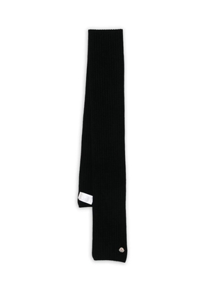 Moncler ribbed logo-patch scarf - Black