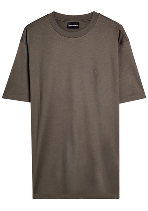 Emporio Armani Travel Logo-appliqué Jersey T-shirt - Dark Green - Xxl