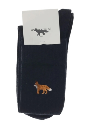Maison Kitsuné Fox-embroidered socks - Black