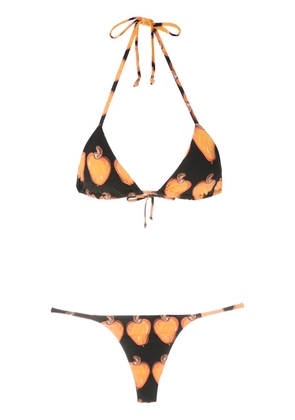Amir Slama pear-print bikini set - Black