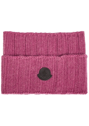Moncler Logo-appliquéd Wool and Cashmere-blend Collar - Dark Pink - One Size
