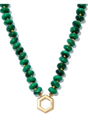 Harwell Godfrey 18kt yellow gold malachite beaded necklace