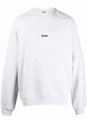 MSGM logo-print cotton sweatshirt - Grey