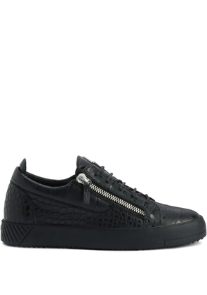 Giuseppe Zanotti Frankie crocodile-effect zip trainers - Black