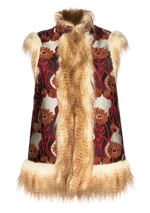 La DoubleJ faux-fur trimmed gilet - Neutrals