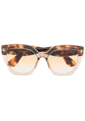 TOM FORD Eyewear Phoebe oversize tortoiseshell-arm sunglasses - Brown