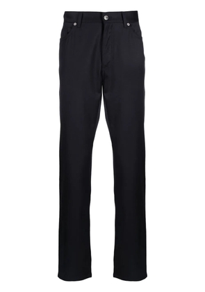 Zegna logo-patch wool slim-fit trousers - Blue