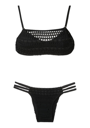 Amir Slama open-knit bikini set - Black