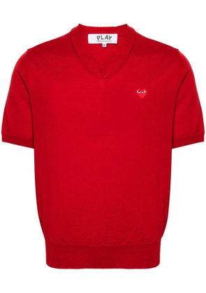 Comme Des Garçons Play heart-patch wool jumper - Red