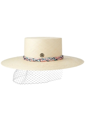 Maison Michel Lana Veil straw hat - Neutrals