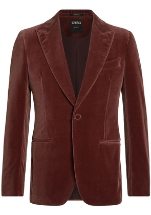 Zegna single-breasted velvet blazer - Red