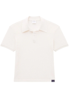 Courrèges AC logo-appliqué mesh polo shirt - Neutrals