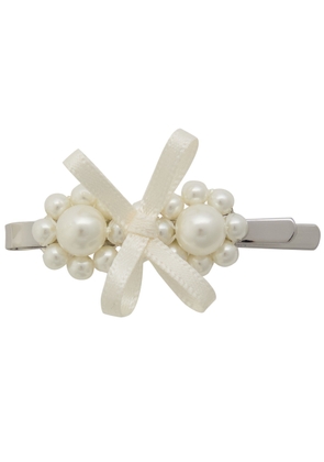Simone Rocha Petite Bow Mini Flower Faux Pearl-embellished Hair Clip - One Size