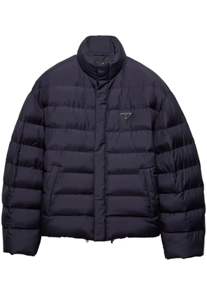 Prada cropped technical down jacket - Blue