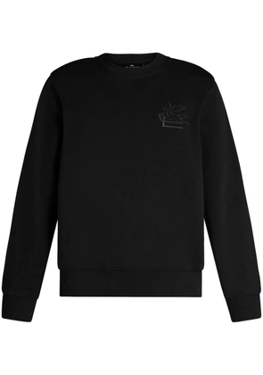 ETRO Pegaso-appliqué crew-neck sweatshirt - Black
