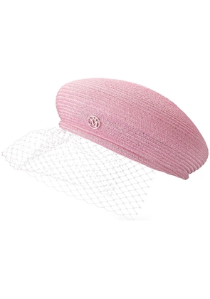 Maison Michel New Bonnie veil-detail beret - Pink
