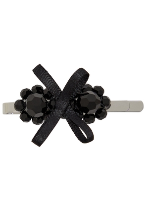Simone Rocha Petite Bow Flower Crystal-embellished Hair Clip - Black - One Size