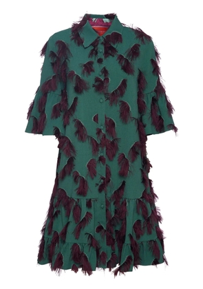 La DoubleJ Choux fringe-detail minidress - Green