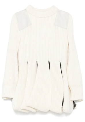 sacai cut out-detail mini dress - White