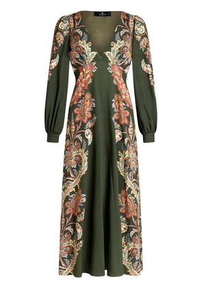 ETRO floral print twill dress - Green