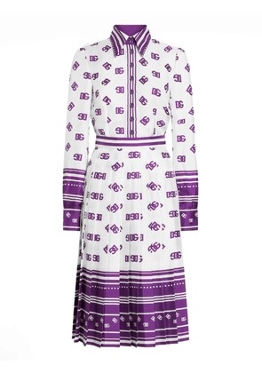 Dolce & Gabbana DNA all-over logo-print shirt dress - White